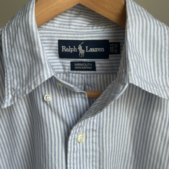 Ralph Lauren Blue Striped Cotton Shirt - Picture 2 of 3